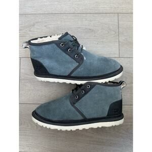 Ugg nuemel lace up fur boots blue water suede size 9 men’s